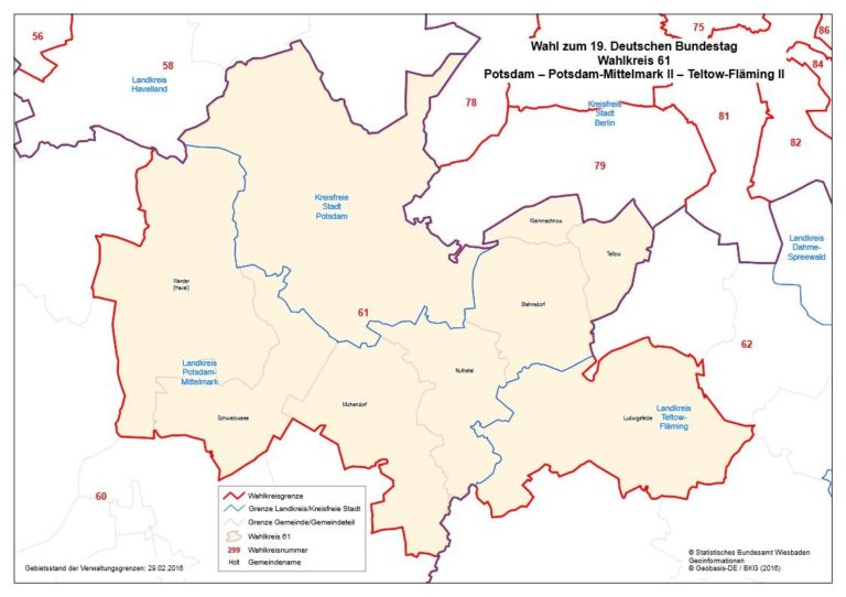 Wahlkreis 61 – Potsdam – Potsdam-Mittelmark II – Teltow-Fläming II